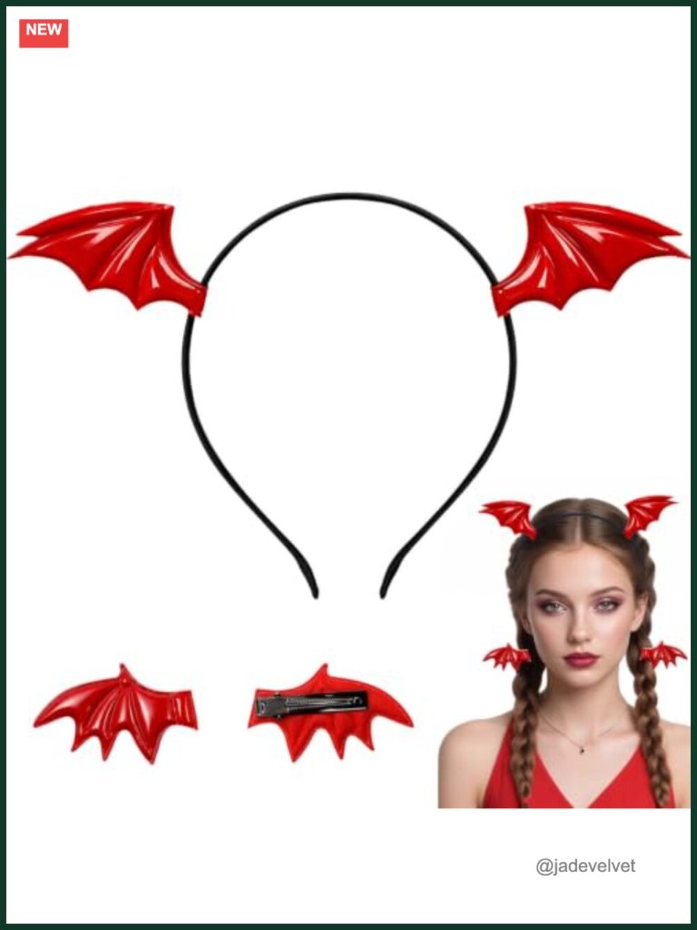 Dragon Wings Headband & Hair Clips Set – Halloween Costume Accessory